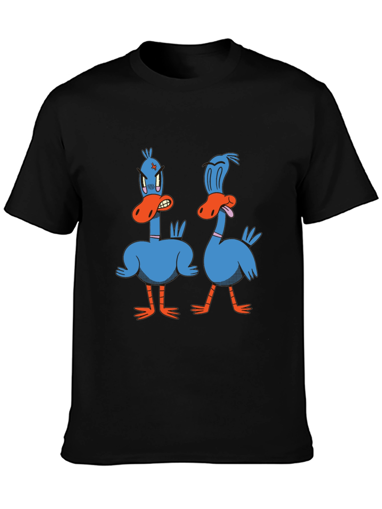 Funny Duck Graphic Tee - Black Cotton T-Shirt