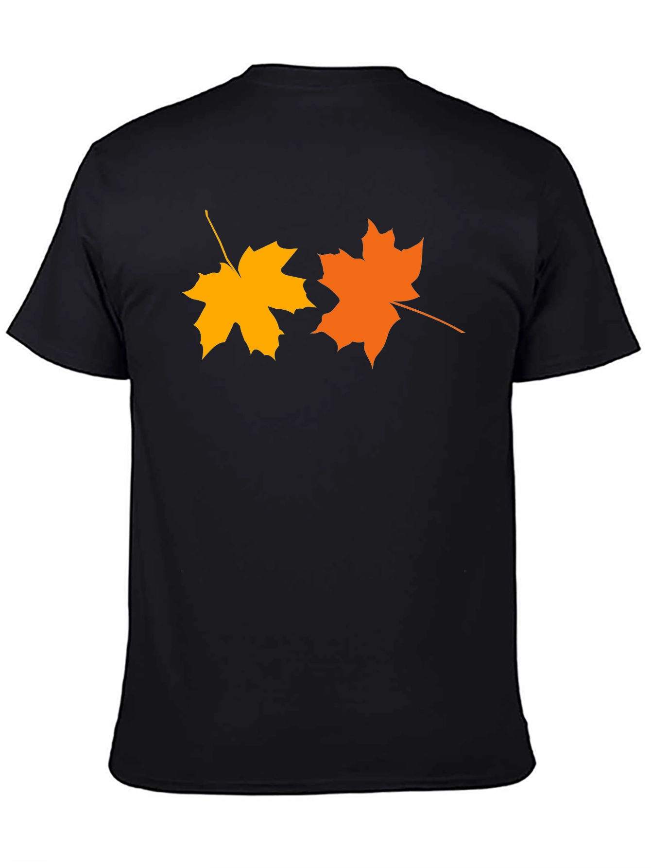 Autumn Maple Leaf Graphic Tee - Black