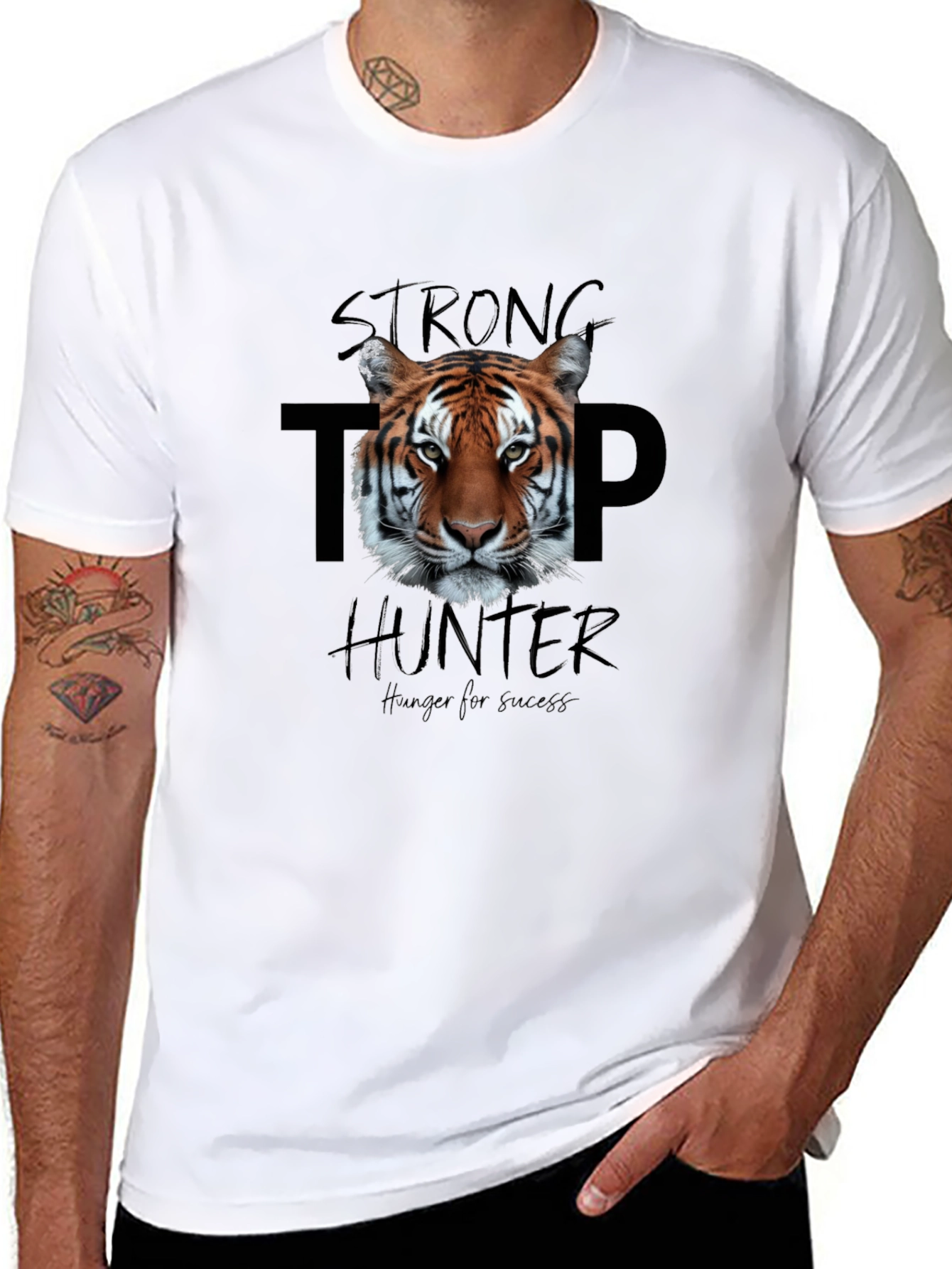 Strong Top Hunter Tiger Graphic T-Shirt