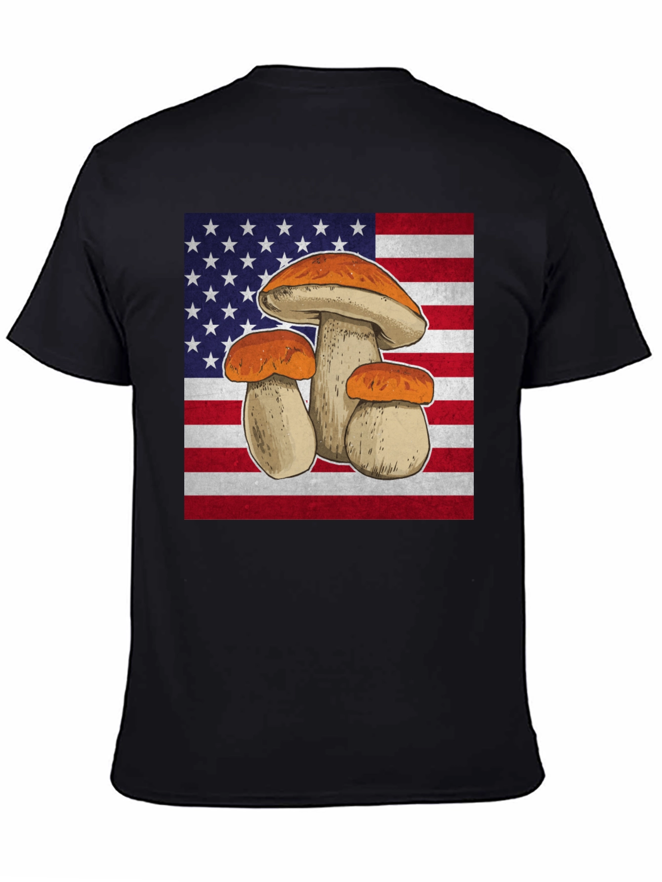 Mushroom USA Flag Graphic T-Shirt