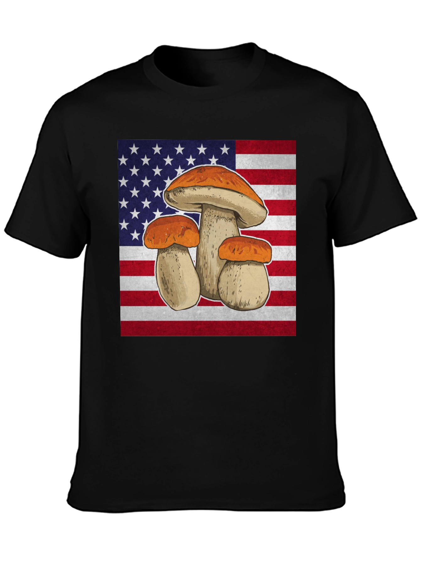 Mushroom USA Flag Graphic T-Shirt