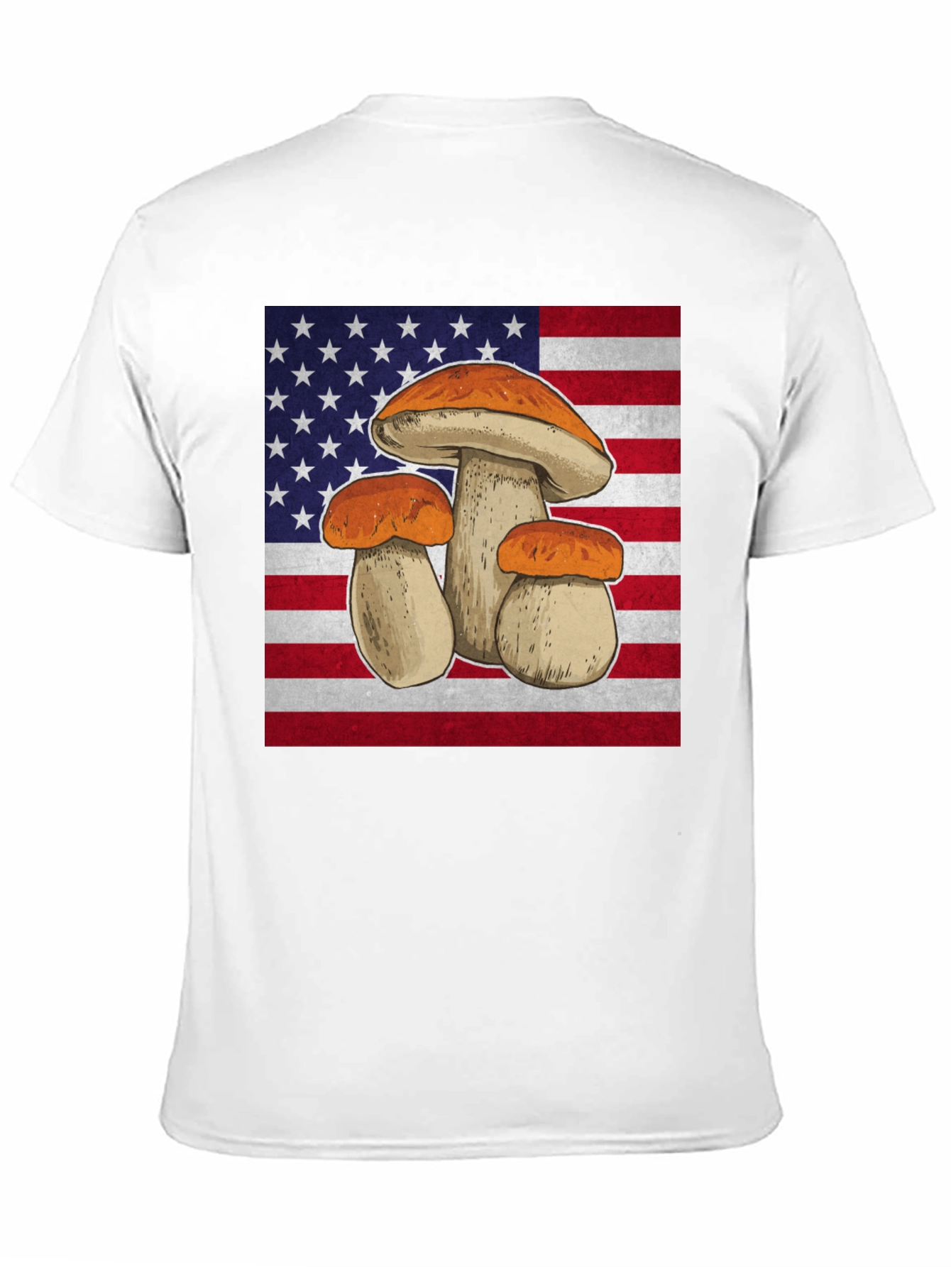 Mushroom USA Flag Graphic T-Shirt