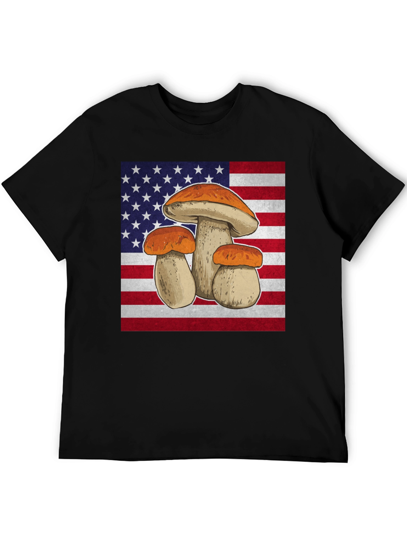 Mushroom USA Flag Graphic T-Shirt