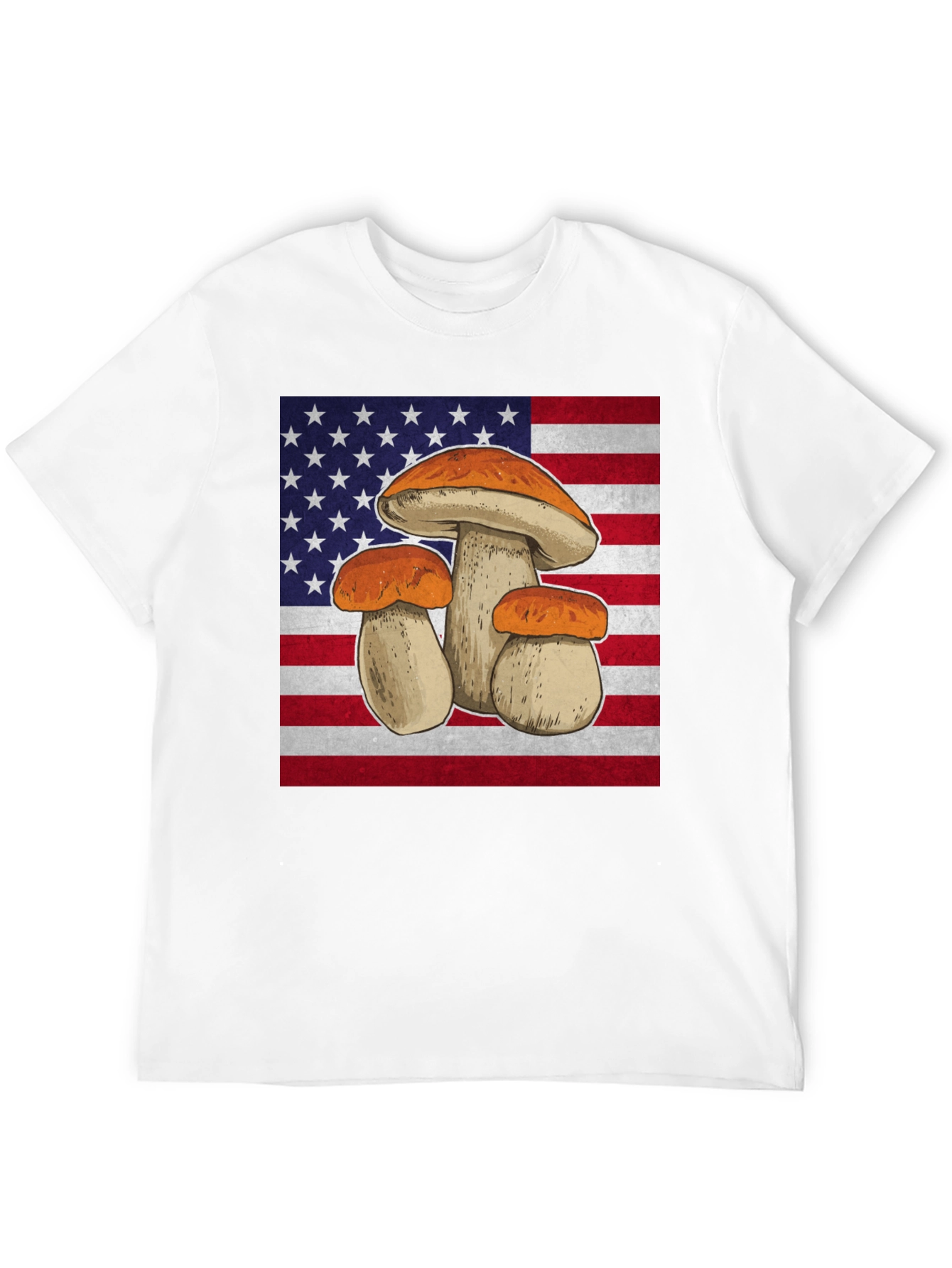 Mushroom USA Flag Graphic T-Shirt