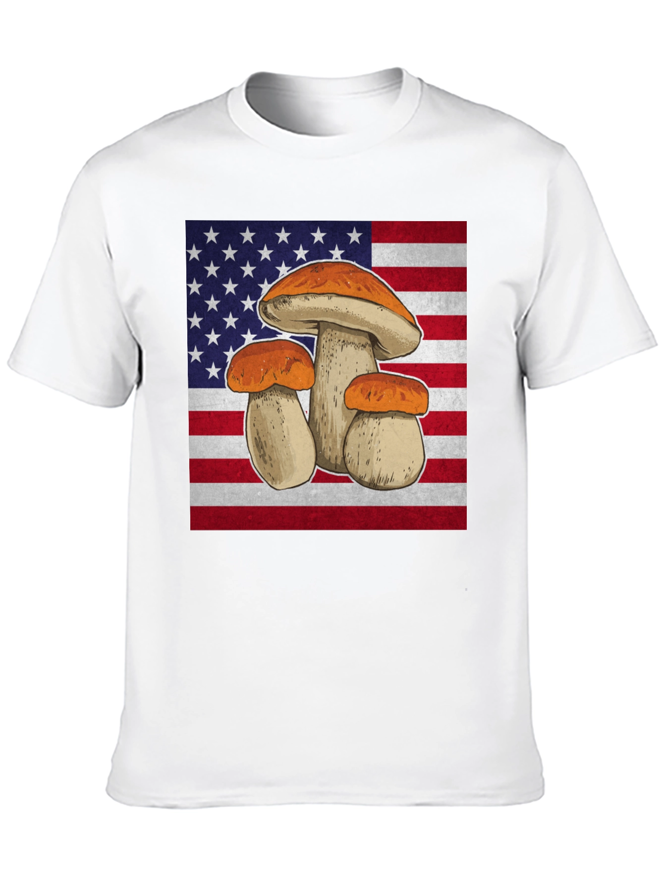 Mushroom USA Flag Graphic T-Shirt