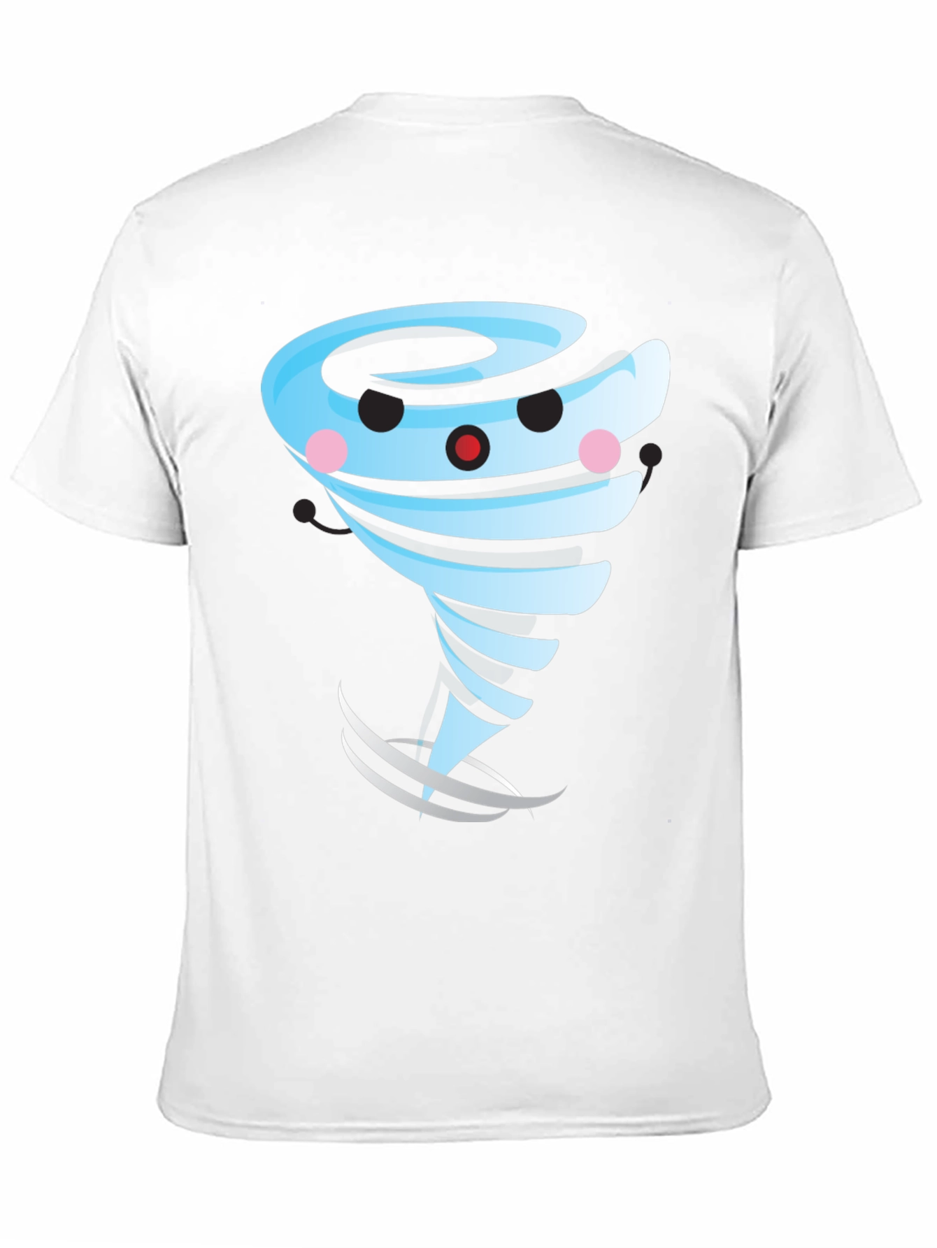 Cartoon Tornado Graphic T-Shirt Black Cotton Blend