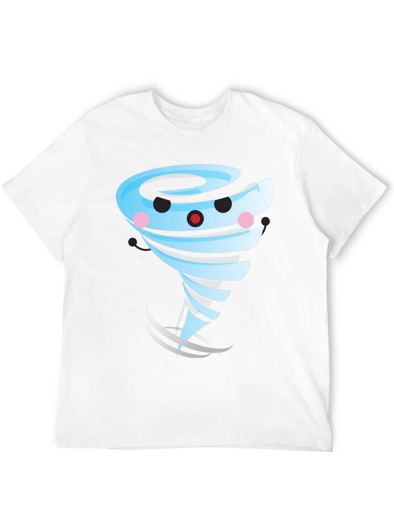 Cartoon Tornado Graphic T-Shirt Black Cotton Blend