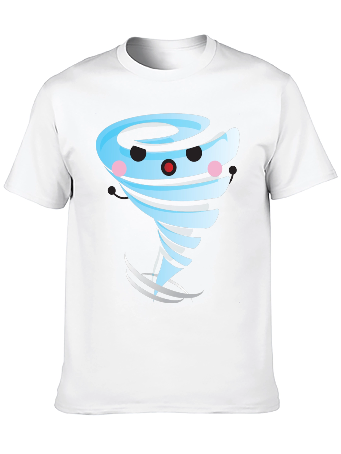 Cartoon Tornado Graphic T-Shirt Black Cotton Blend