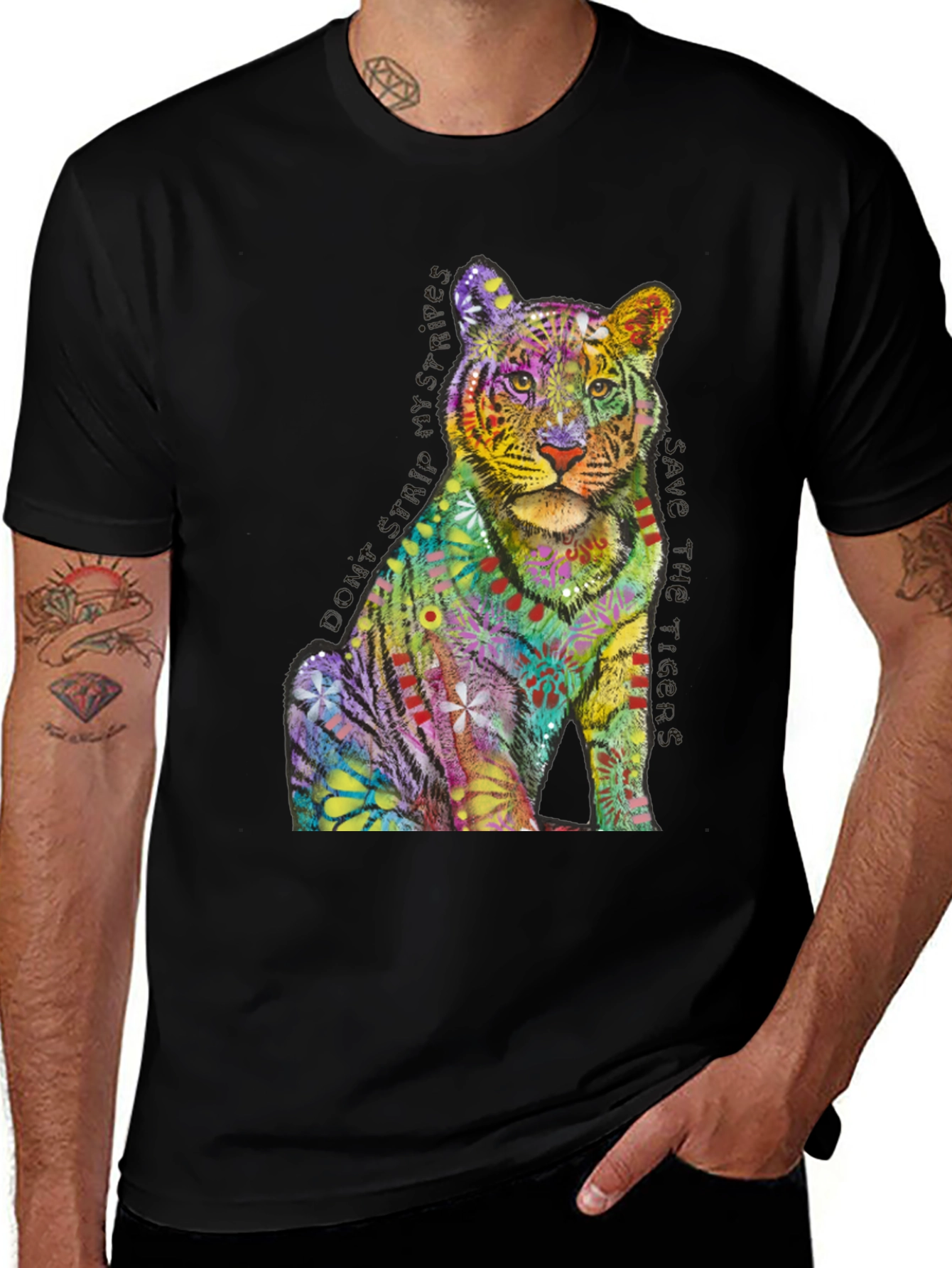Psychedelic Tiger Graphic Tee - Bold Style