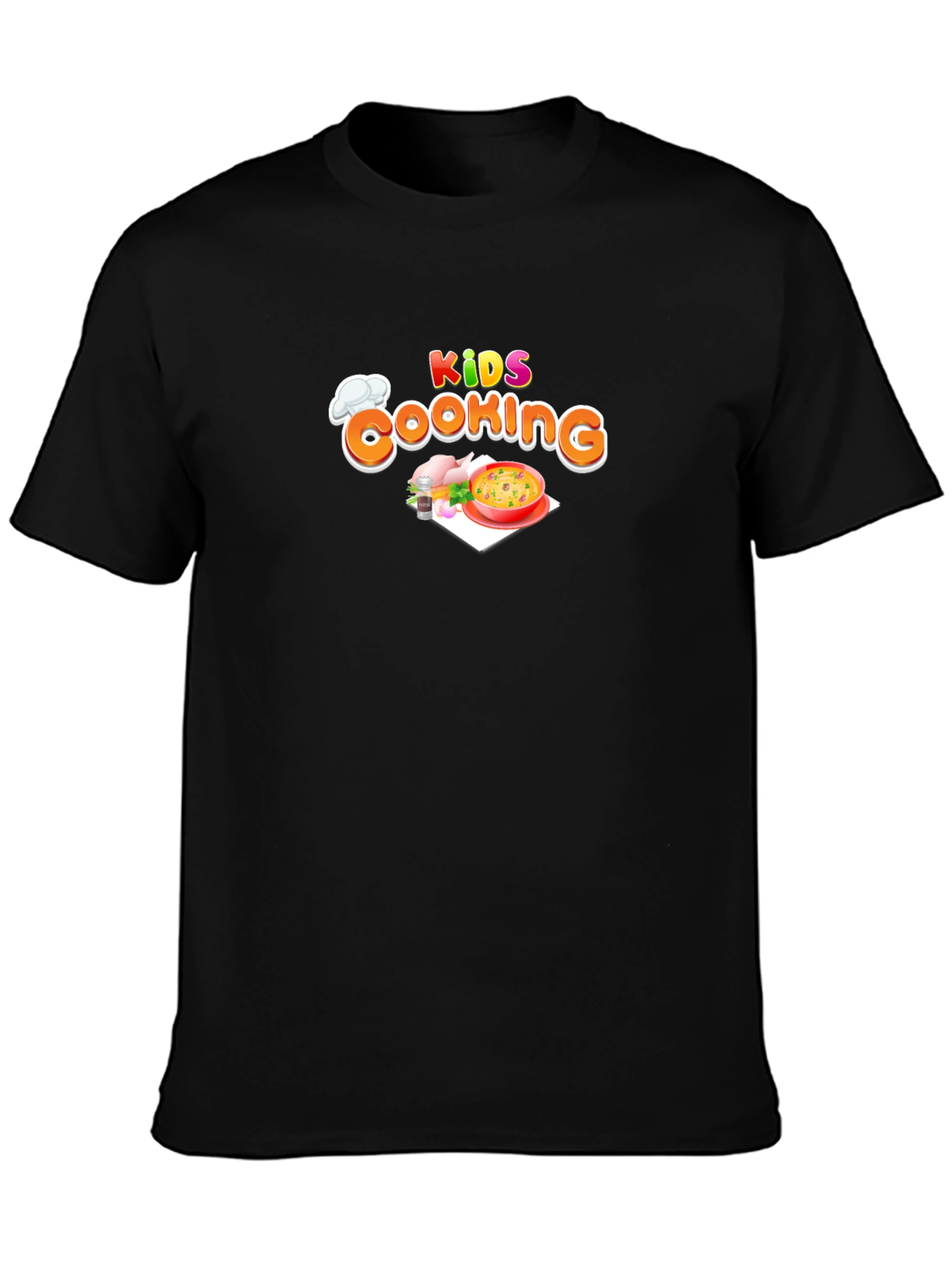 Kids Cooking Black Graphic T-Shirt