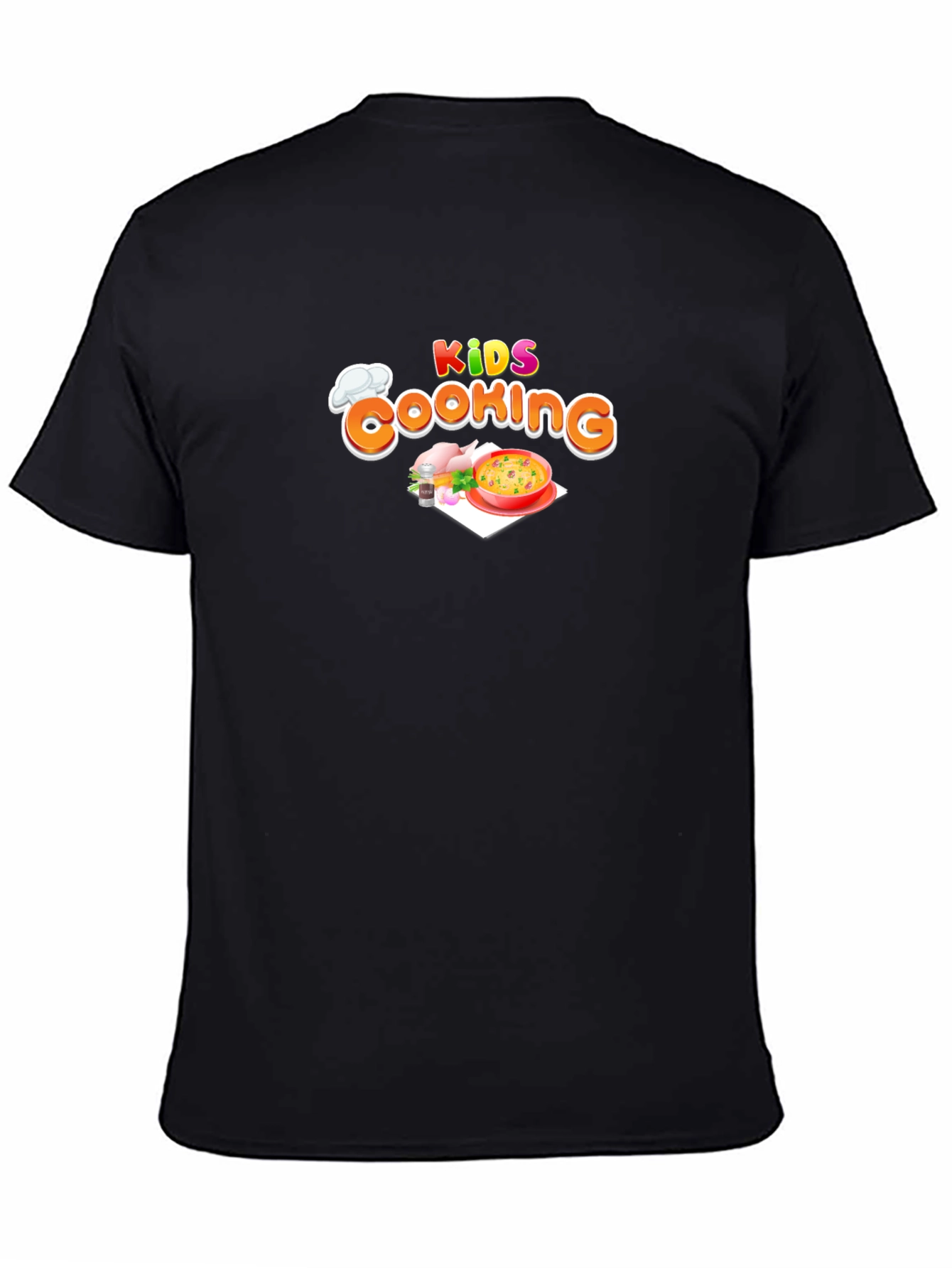 Kids Cooking Black Graphic T-Shirt