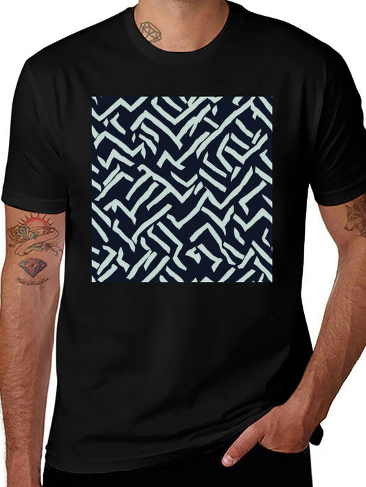 Abstract Labyrinth Print Tee - Modern Casual Style