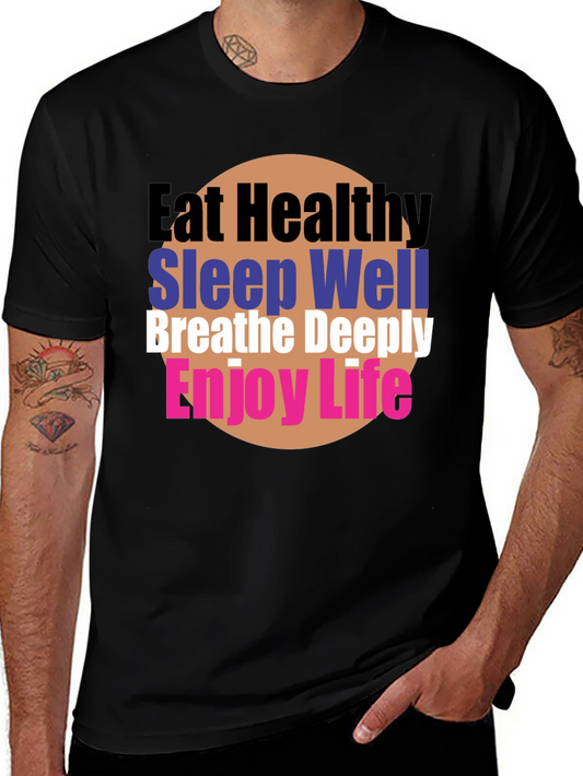 Eat Healthy Graphic Tee - Positive Lifestyle Shirt