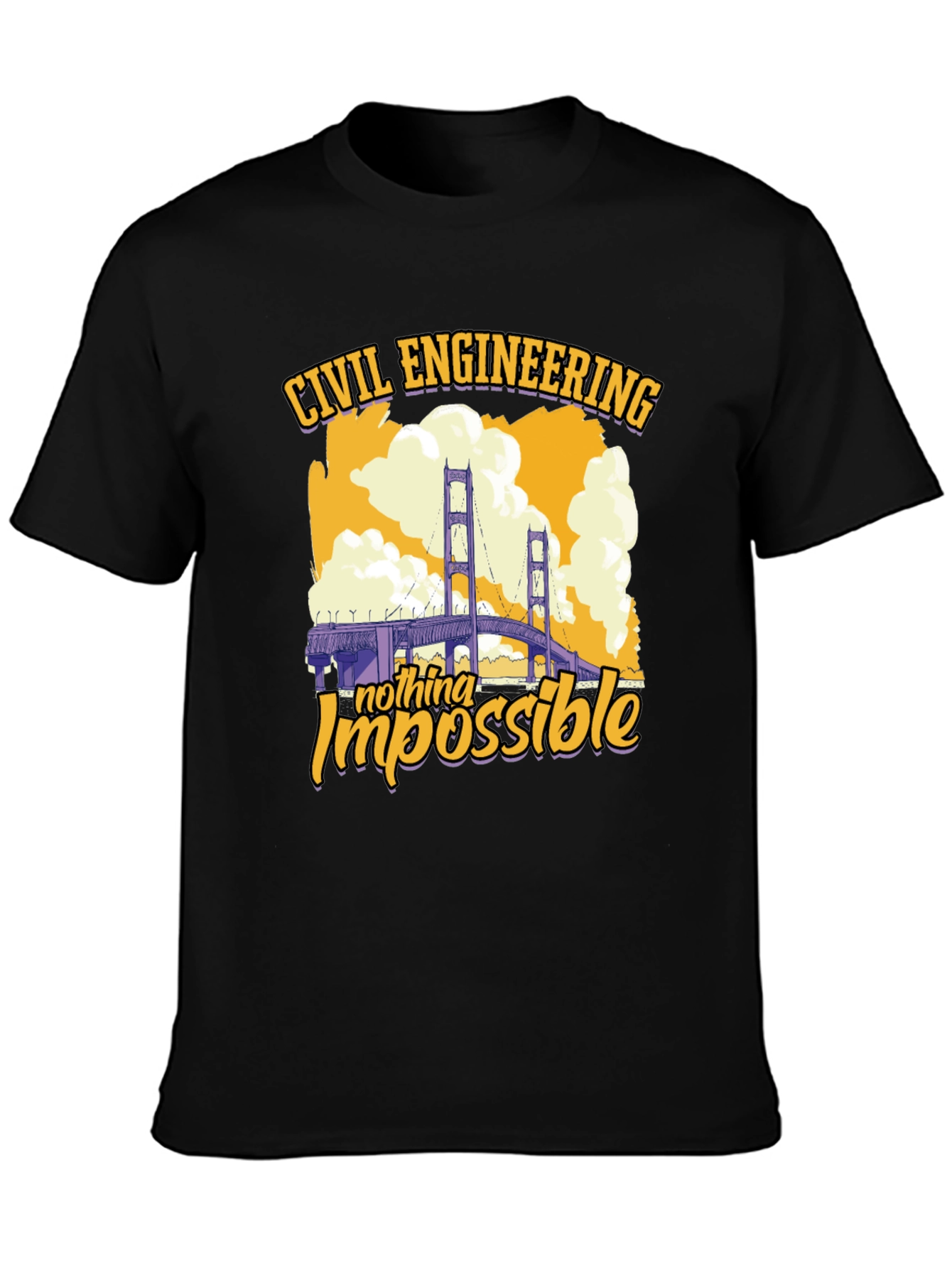 Civil Engineering T-Shirt - Nothing Impossible Bridge Design