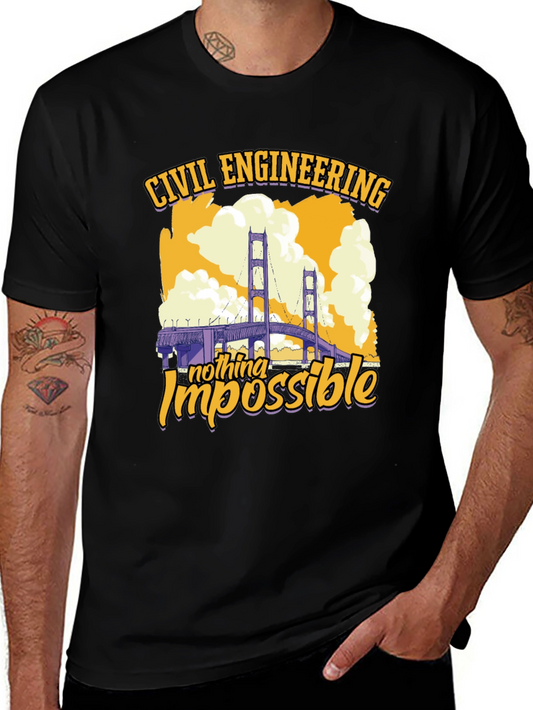 Civil Engineering T-Shirt - Nothing Impossible Bridge Design