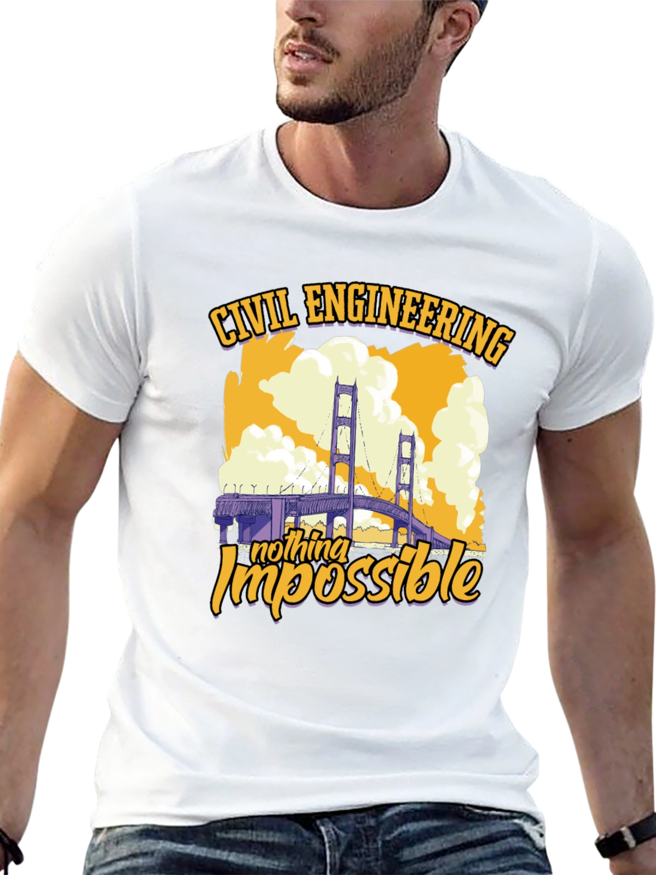 Civil Engineering T-Shirt - Nothing Impossible Bridge Design