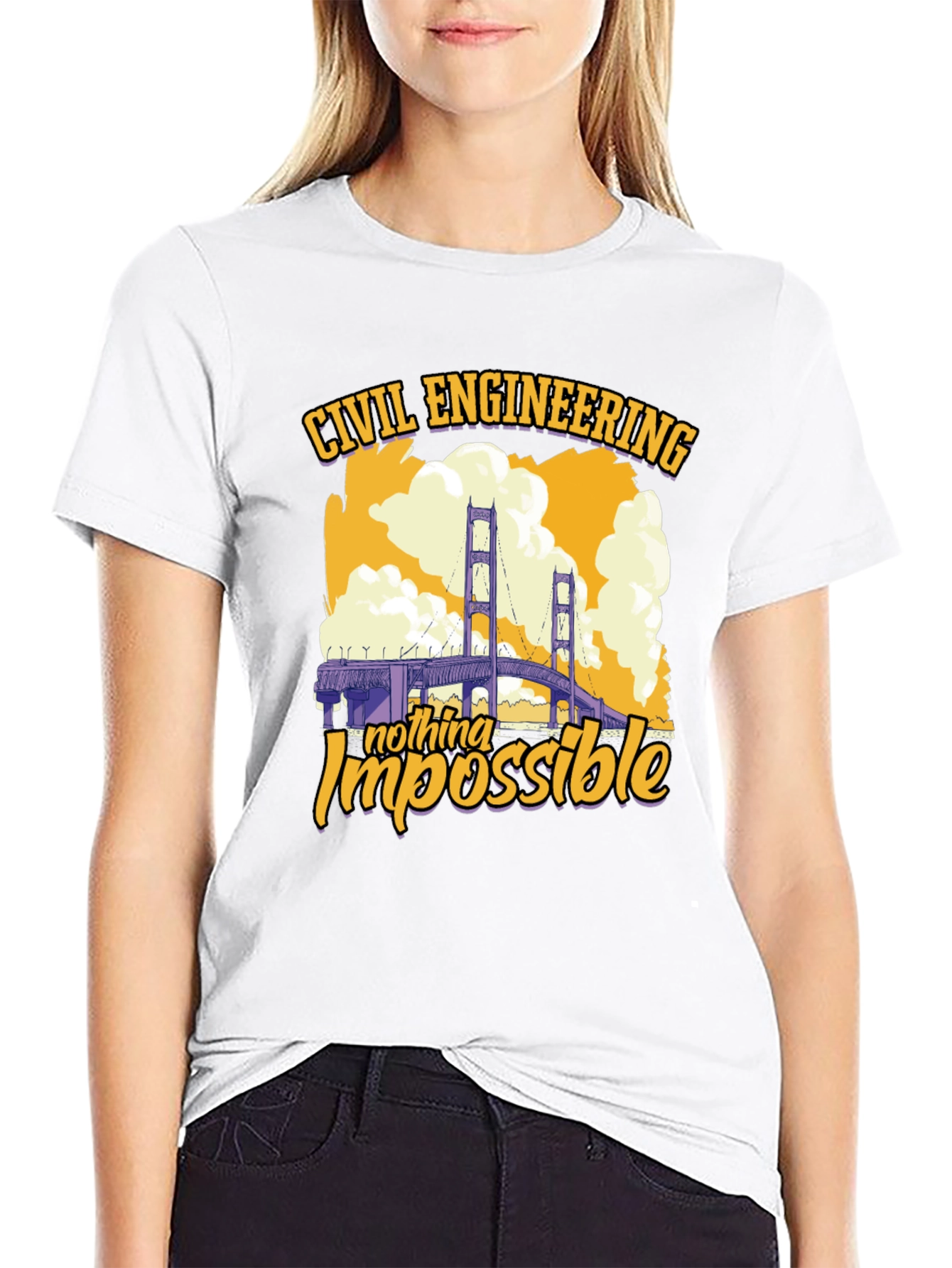 Civil Engineering T-Shirt - Nothing Impossible Bridge Design