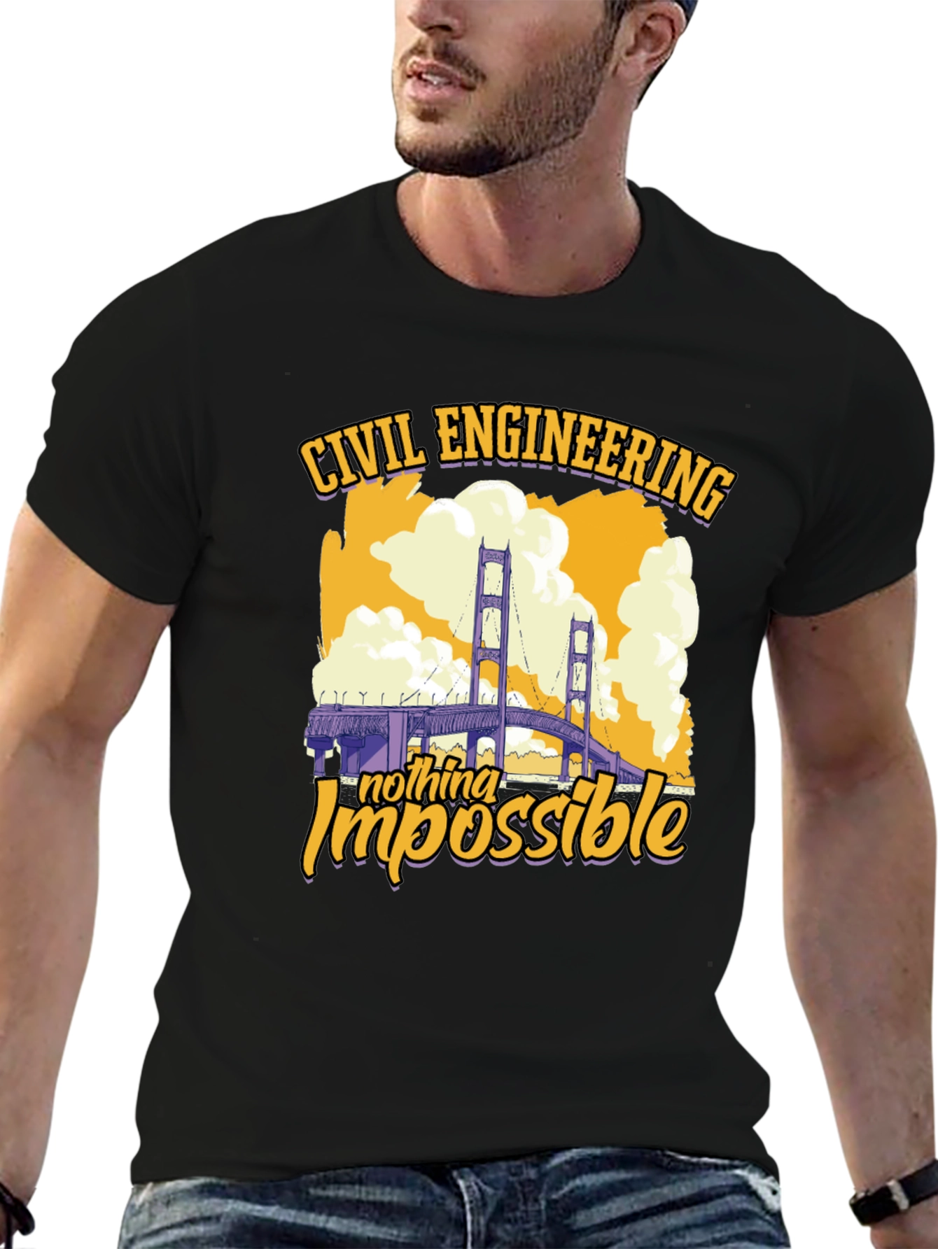 Civil Engineering T-Shirt - Nothing Impossible Bridge Design