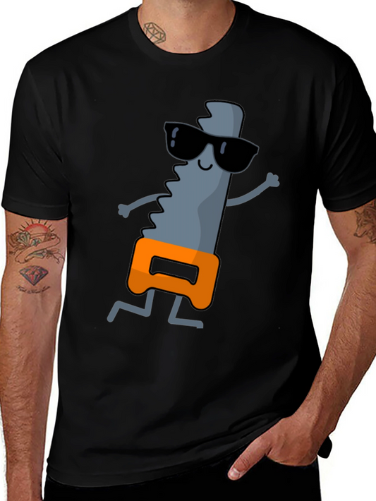 Cool Saw Graphic Tee - Black Cotton T-Shirt