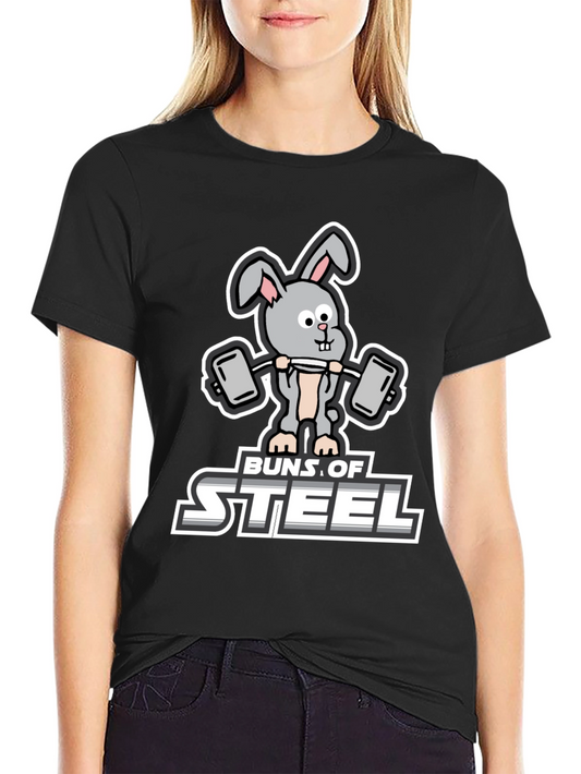 Buns of Steel T-Shirt: Funny Workout Rabbit Tee