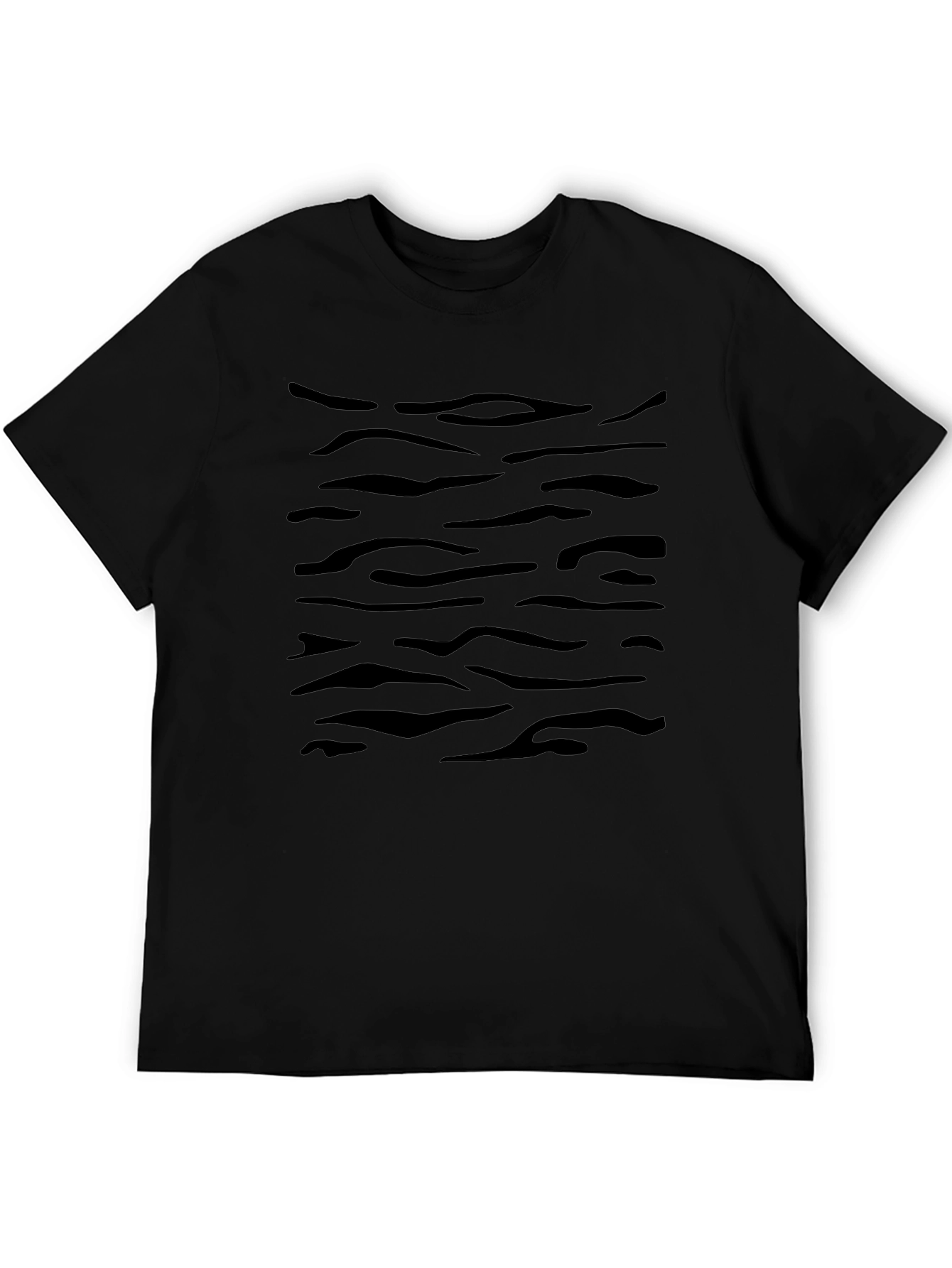 Black Tiger Stripe Pattern T-Shirt