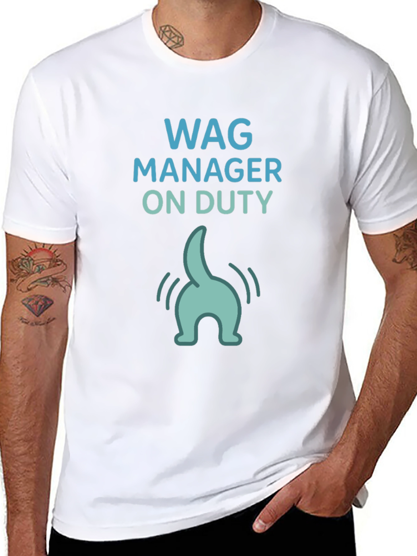 Wag Manager On Duty Funny Dog Lover T-Shirt