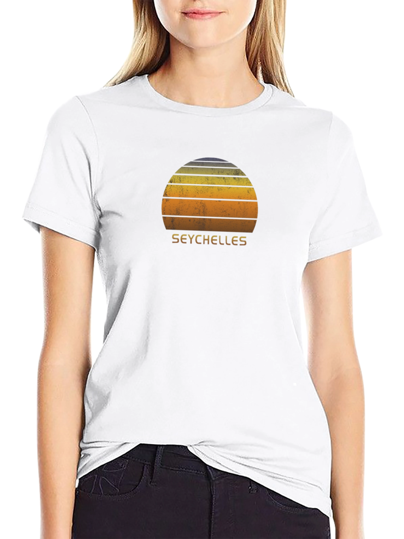 Seychelles Sunset Graphic Tee - Retro Vacation T-Shirt