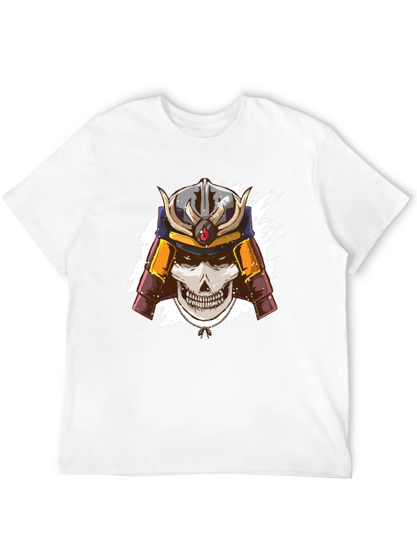 Samurai Skull Graphic Tee - Mens Black T-Shirt