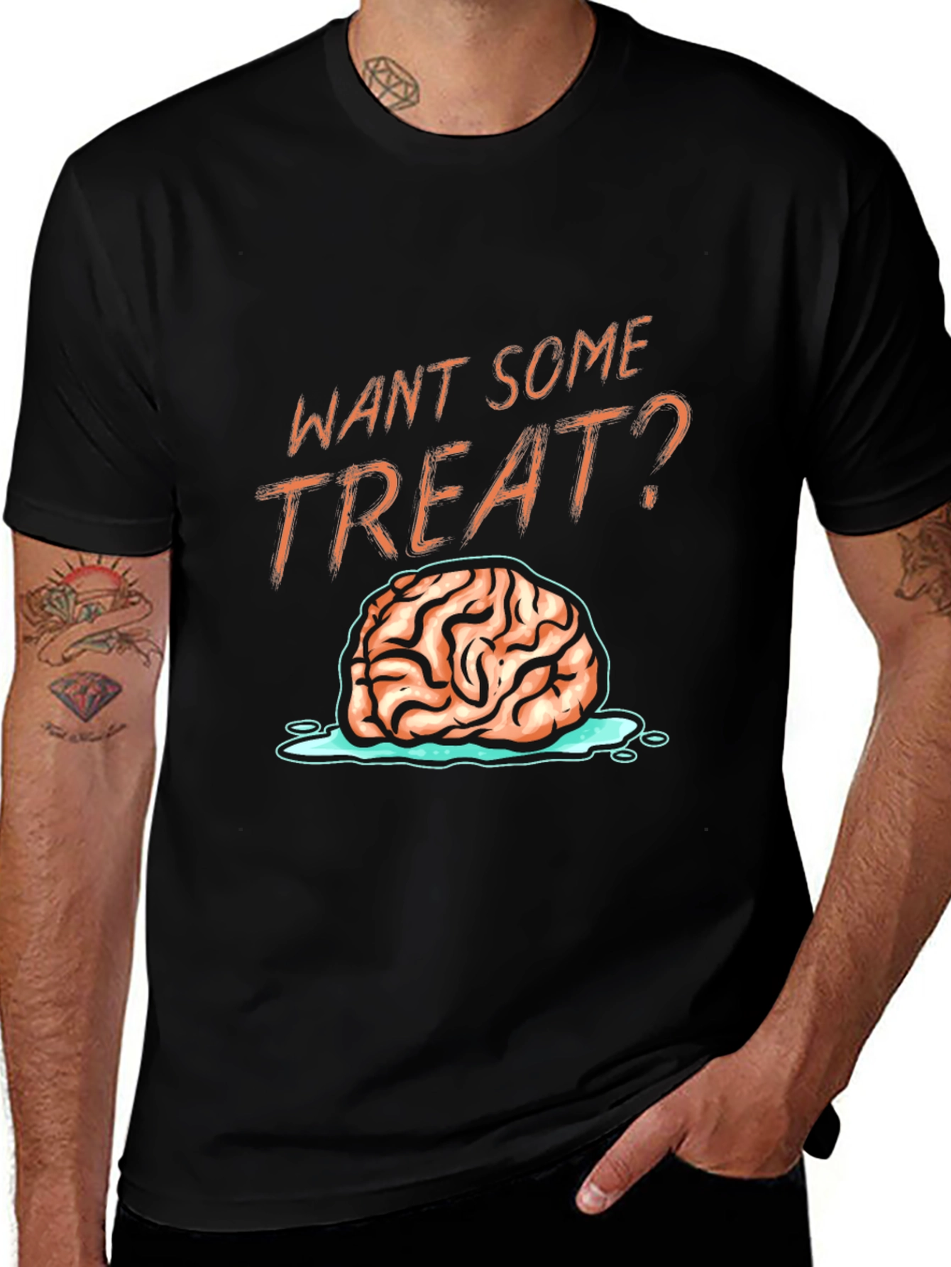Want Some Treat? Brain Graphic T-Shirt