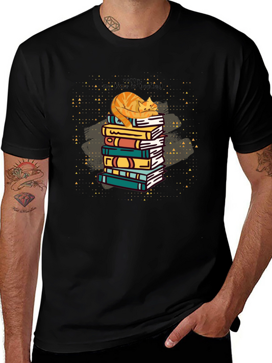 Booked Time Cat Graphic Tee