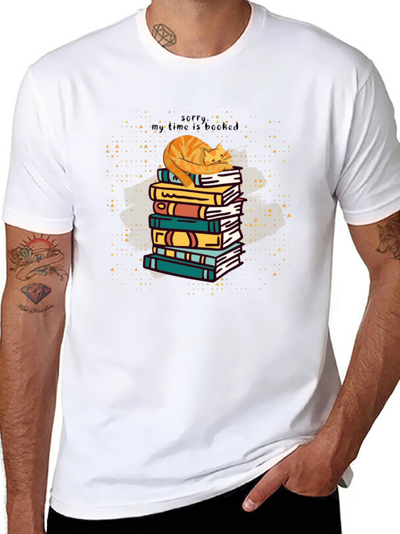 Booked Time Cat Graphic Tee