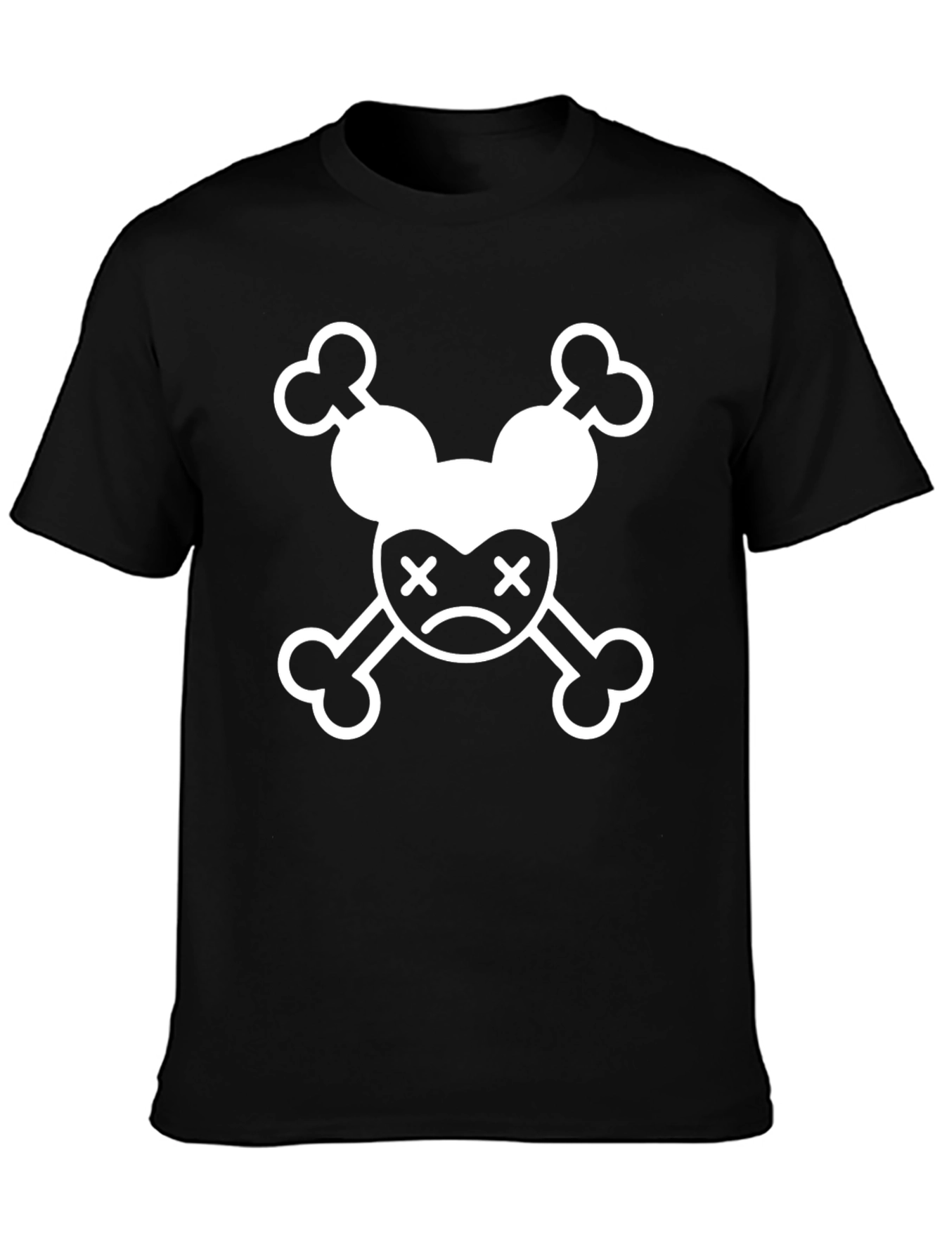 Mickey Skull Graphic Tee - Black Cotton T-Shirt