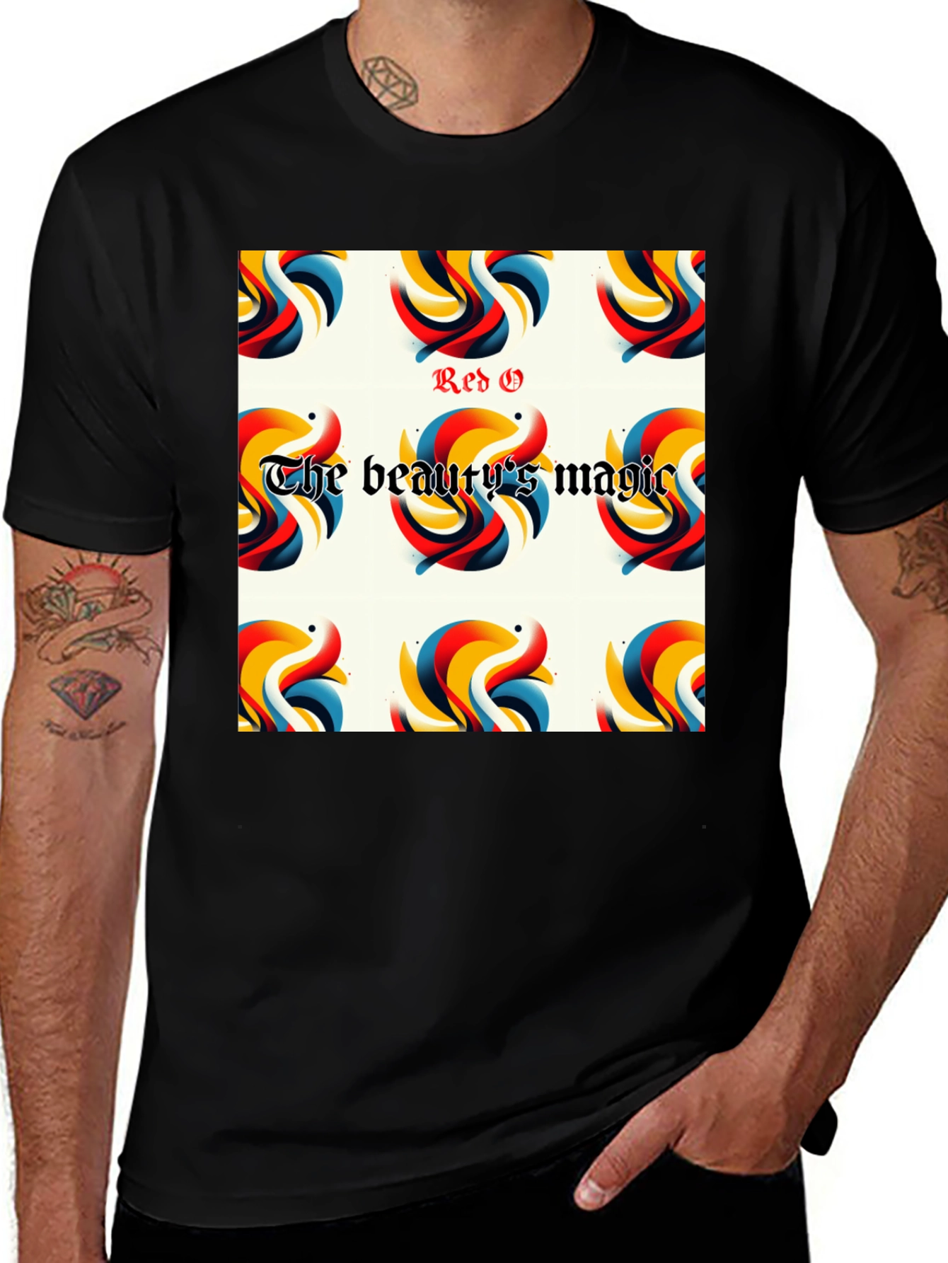 Red G The Beautys Magic Black T-Shirt