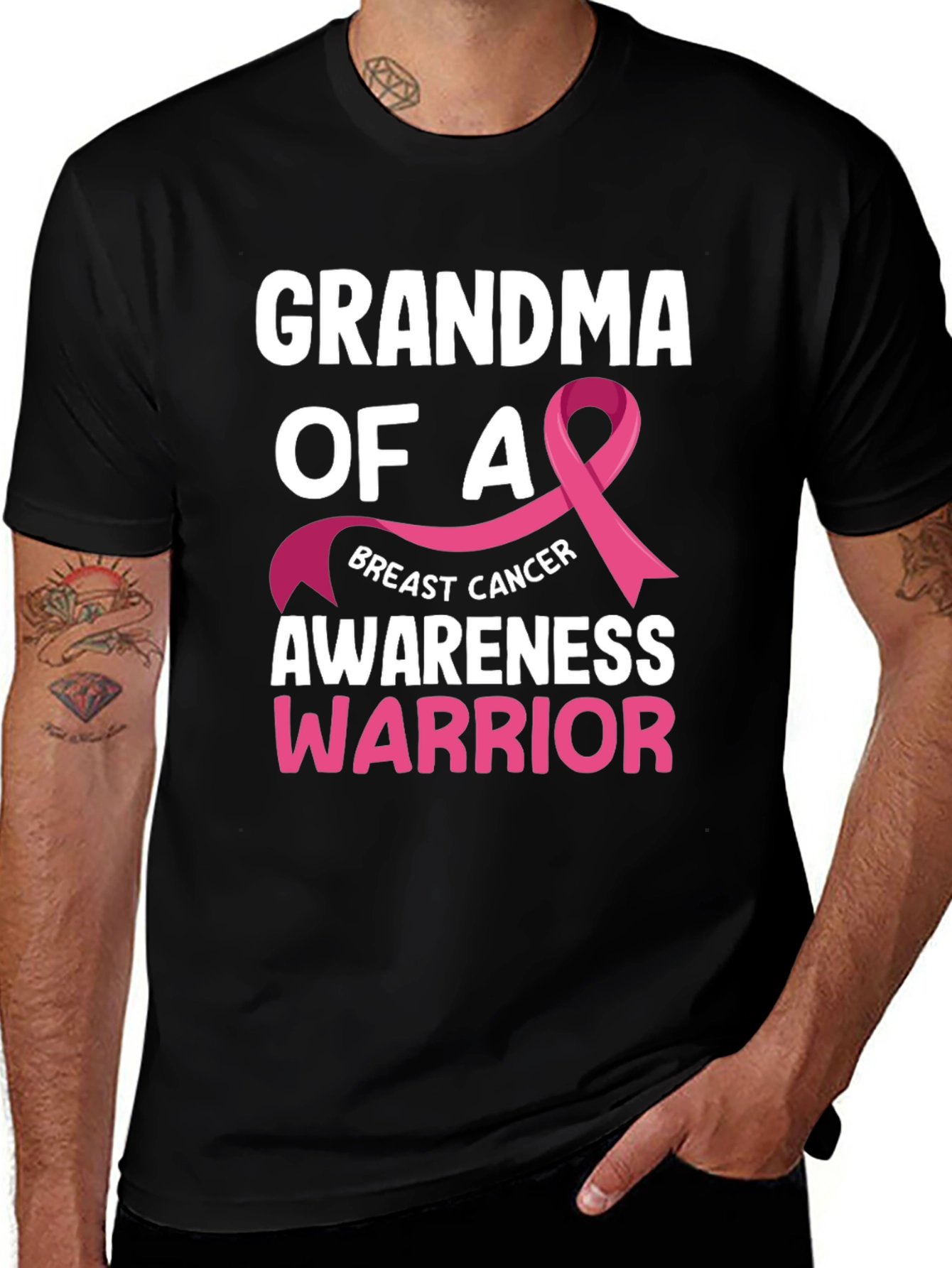 Grandma of a Warrior Breast Cancer Awareness T-Shirt
