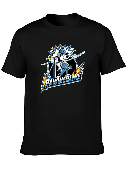 Pawwerline Electrician Dog Graphic T-Shirt