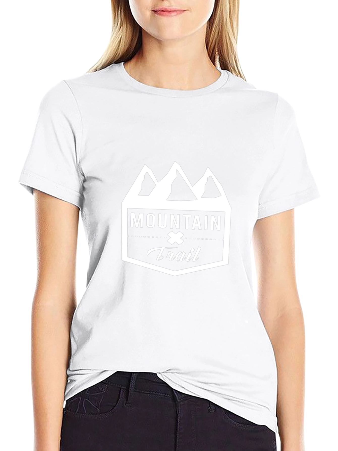 Mountain Trail Graphic Tee - Black Cotton Shirt