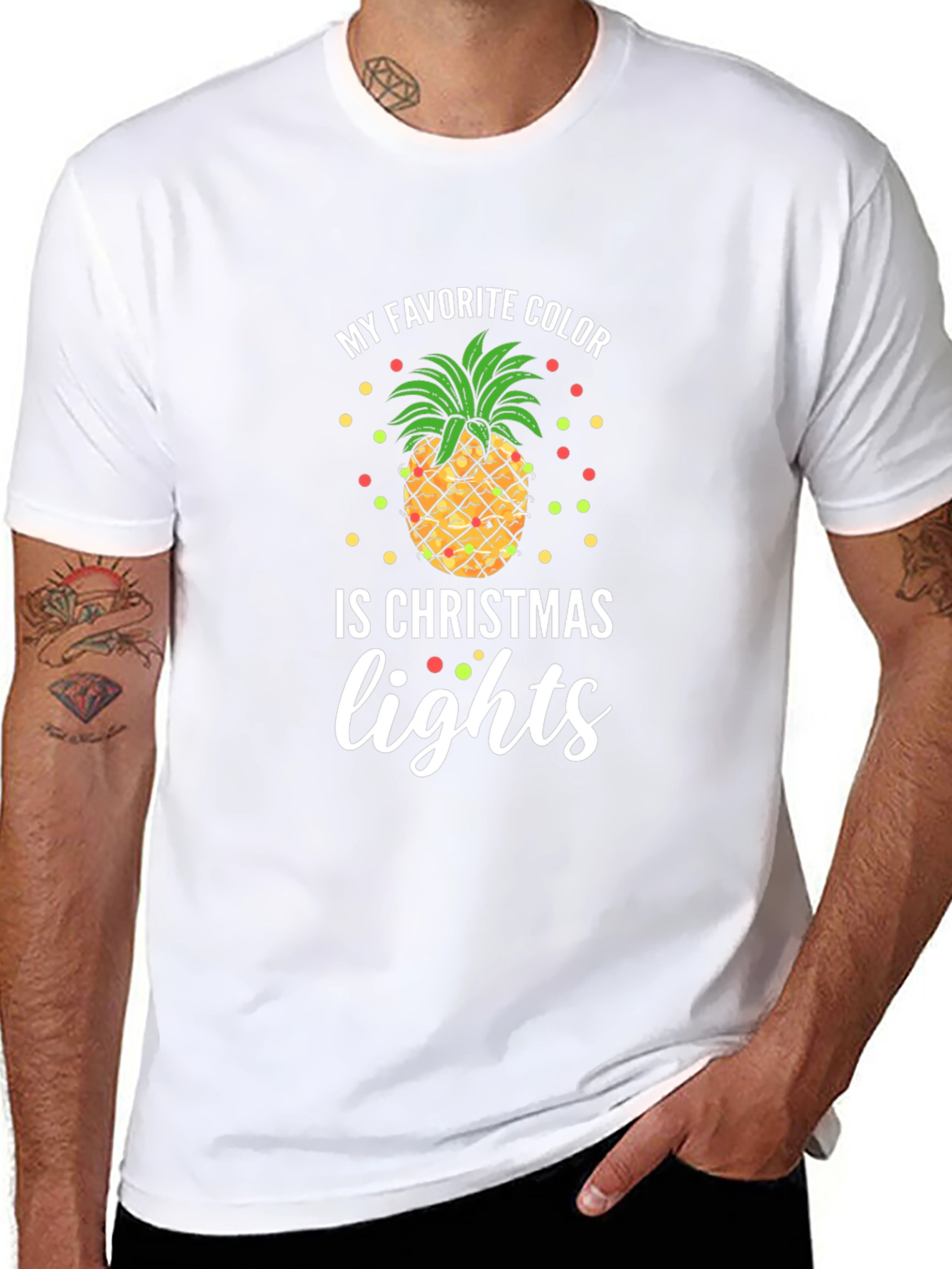 Christmas Lights Pineapple T-Shirt