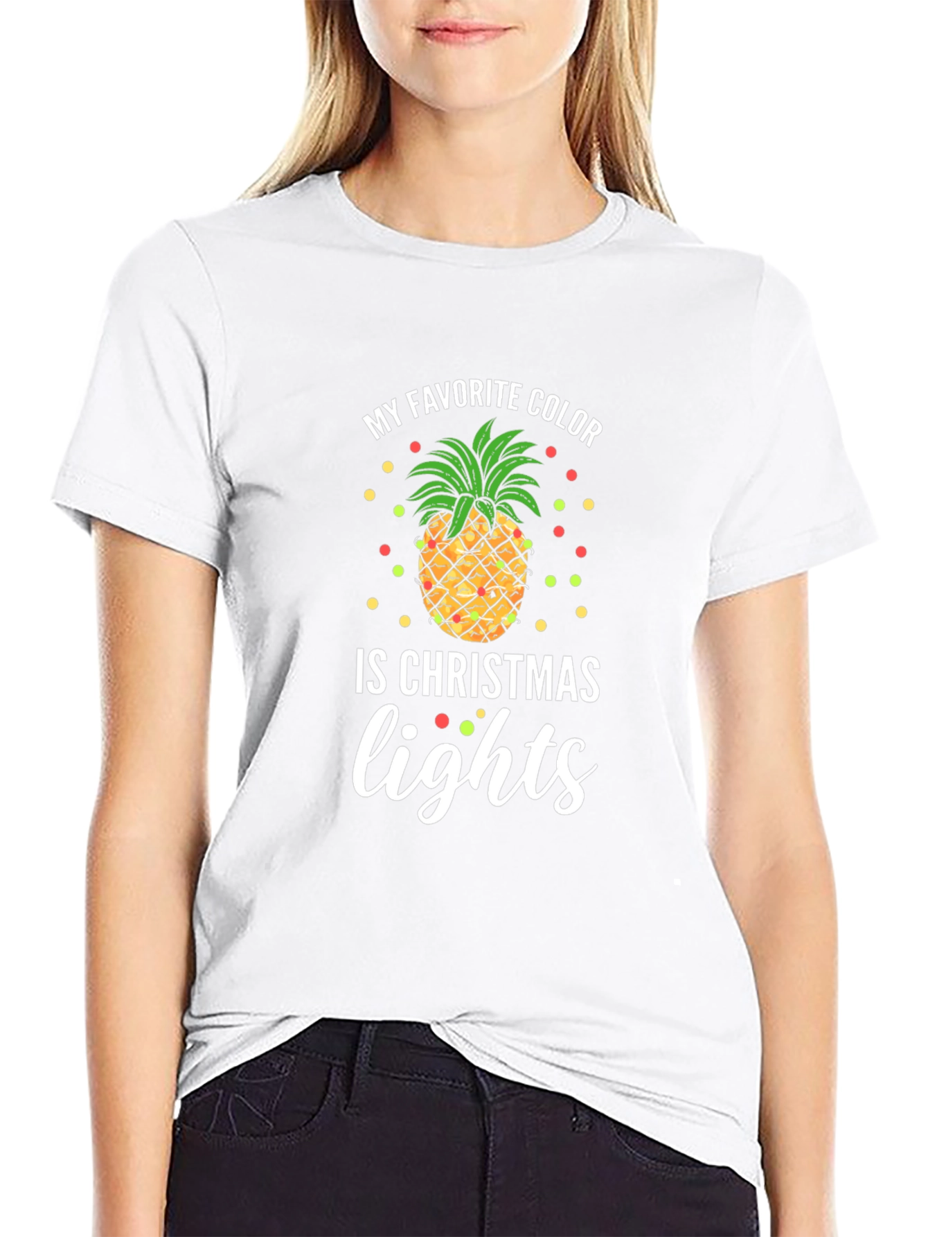 Christmas Lights Pineapple T-Shirt