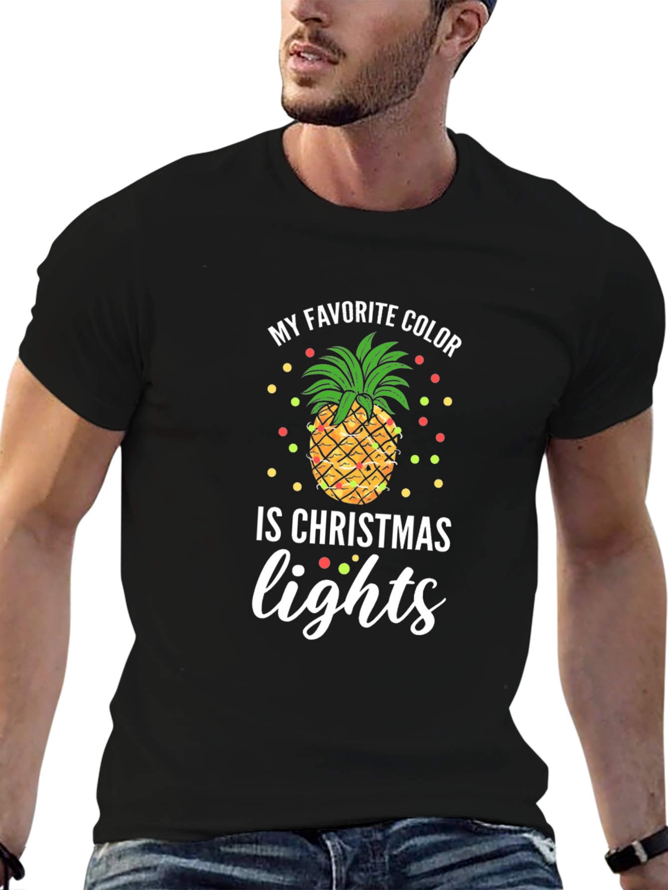 Christmas Lights Pineapple T-Shirt