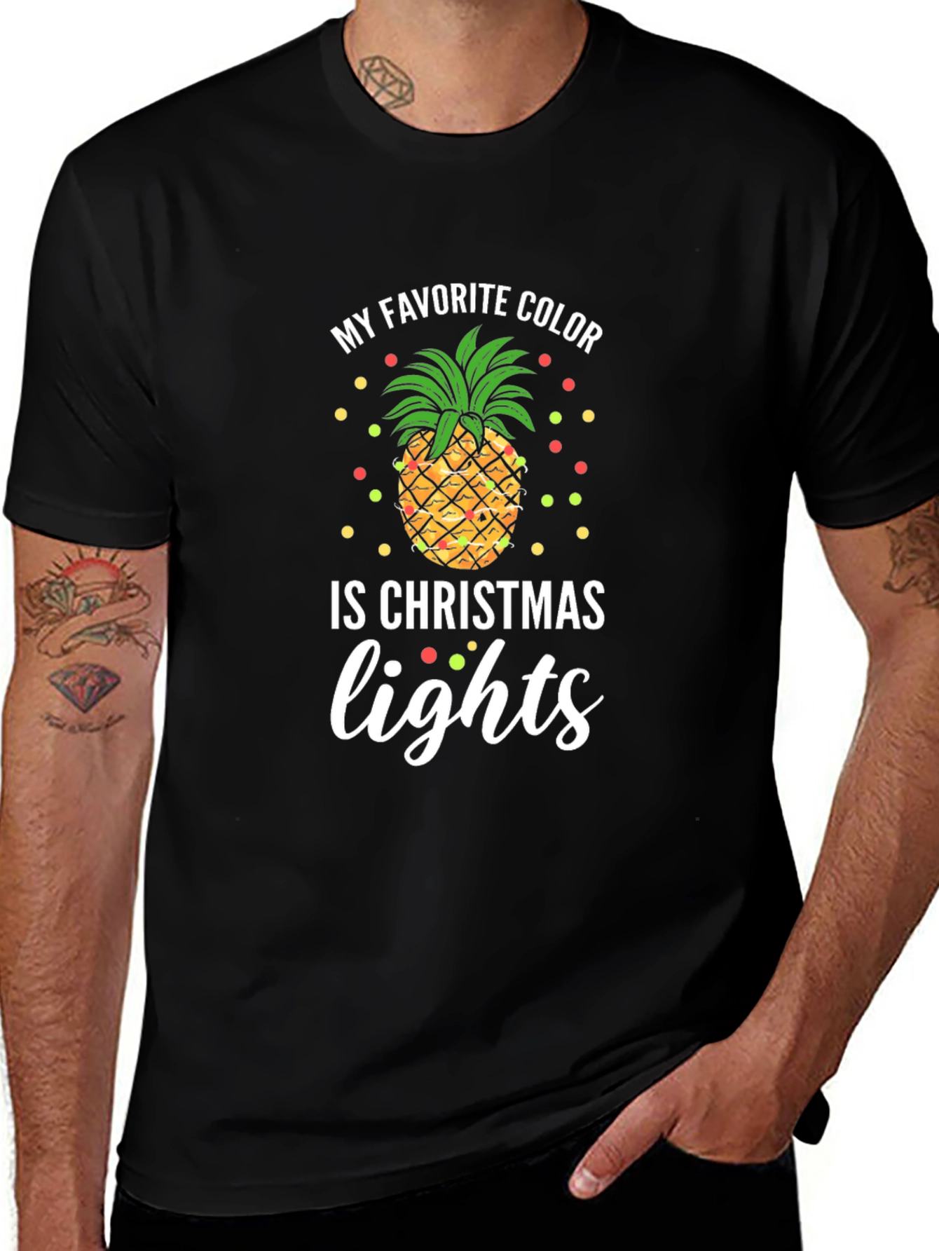 Christmas Lights Pineapple T-Shirt