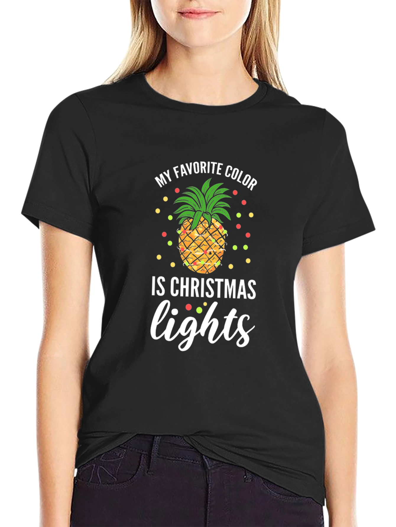 Christmas Lights Pineapple T-Shirt