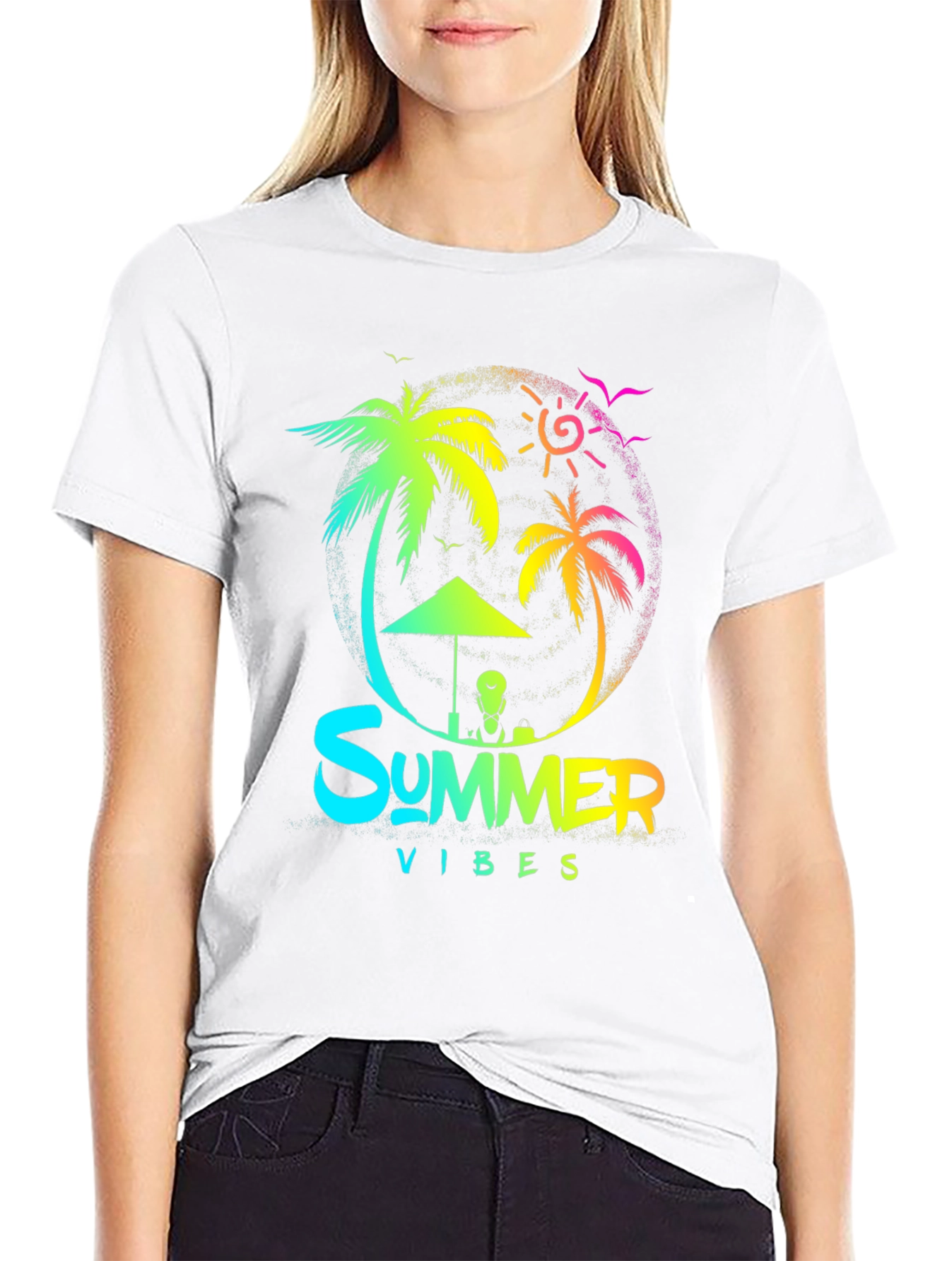 Summer Vibes Graphic T-Shirt Black