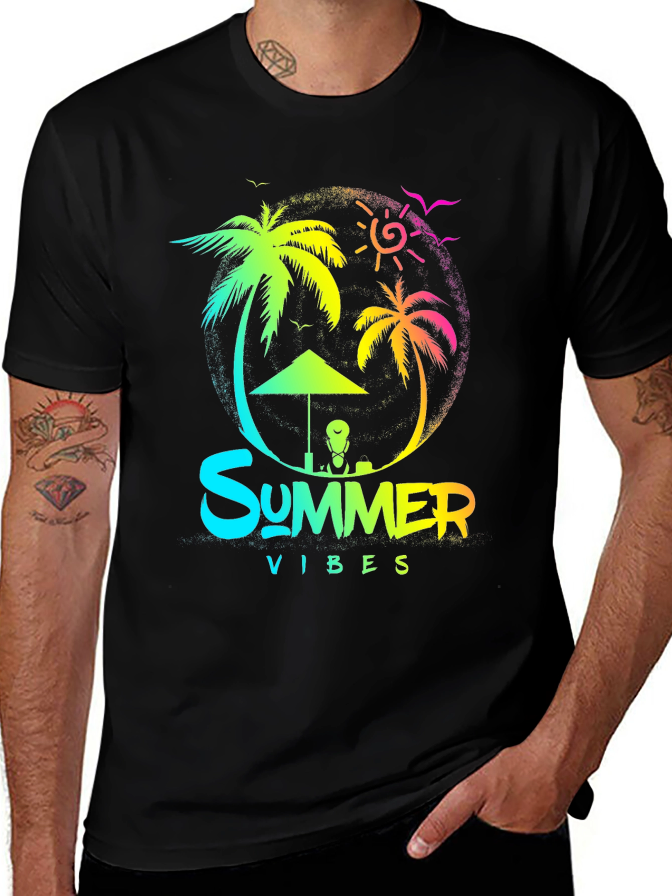 Summer Vibes Graphic T-Shirt Black