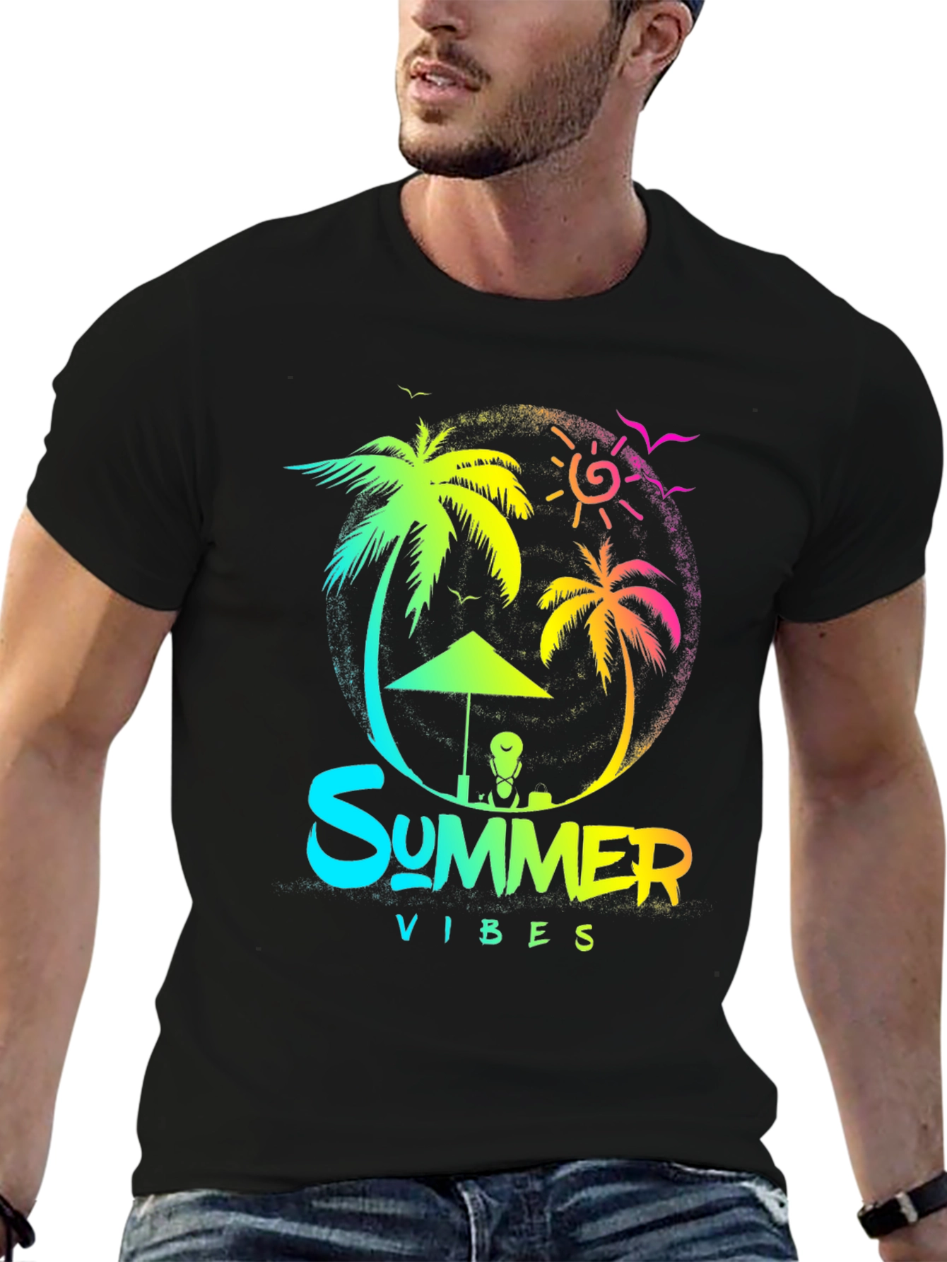 Summer Vibes Graphic T-Shirt Black