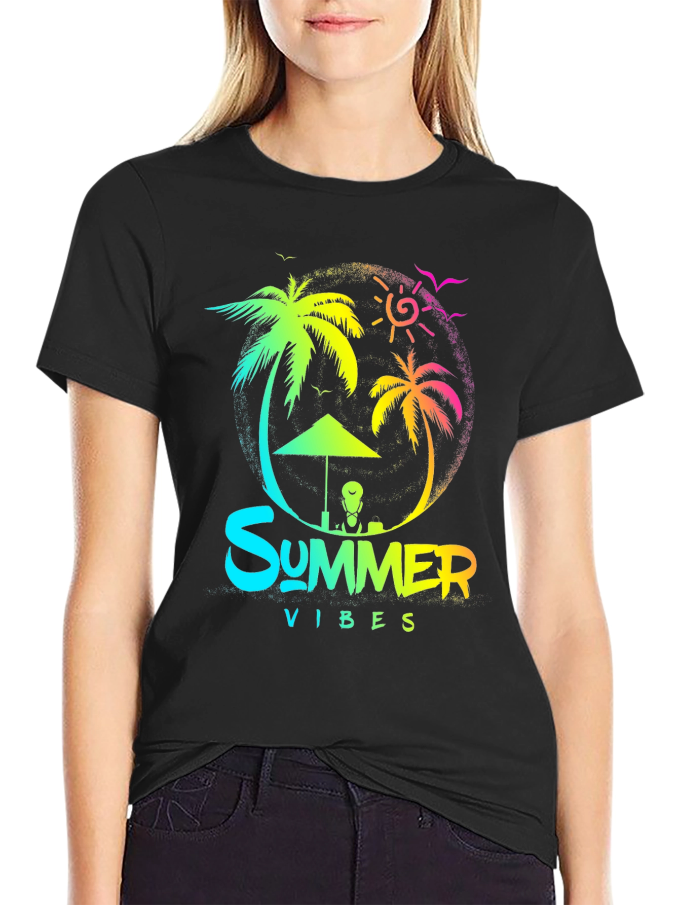 Summer Vibes Graphic T-Shirt Black