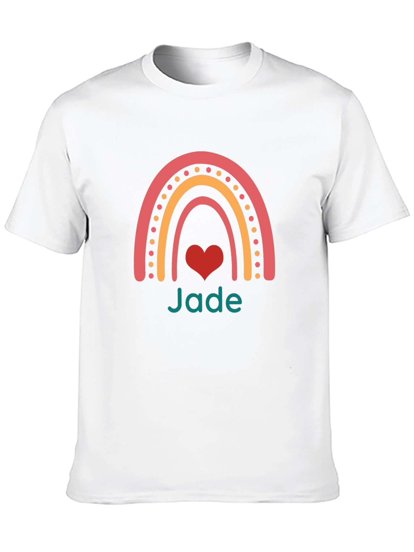 Rainbow Jade Heart Black T-Shirt