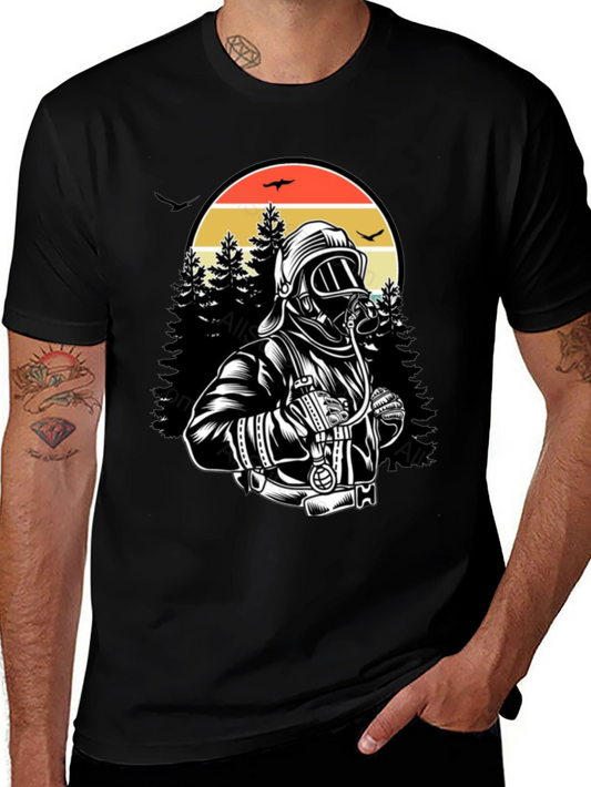 Firefighter Graphic T-Shirt - Forest Rescue Design