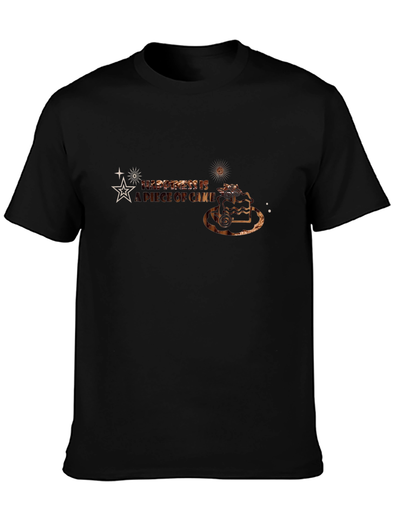 Happiness is a Piece of Cake Black T-Shirt