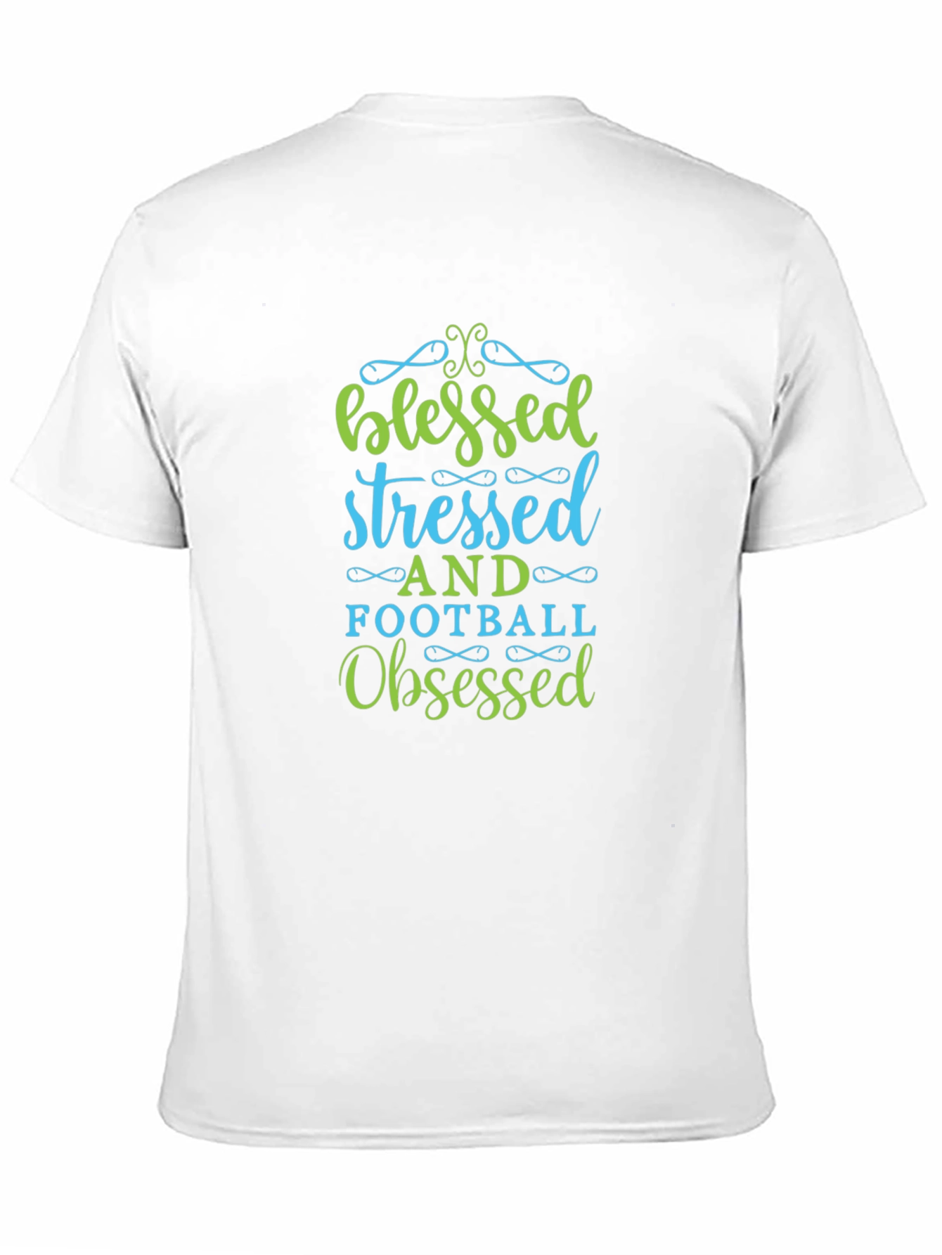 Blessed Stressed Football Obsessed Black T-Shirt