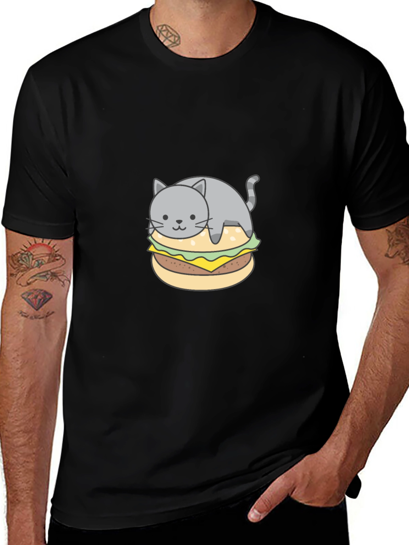 Cat Burger Graphic Tee - Unique & Comfy